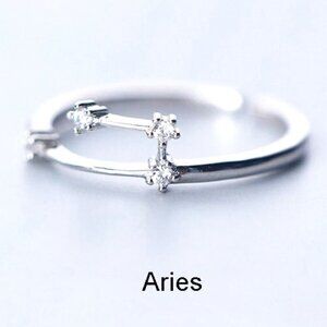 😍ARIES Silver Constellation Resizable/Adjustable NWT Ring For Women, F190